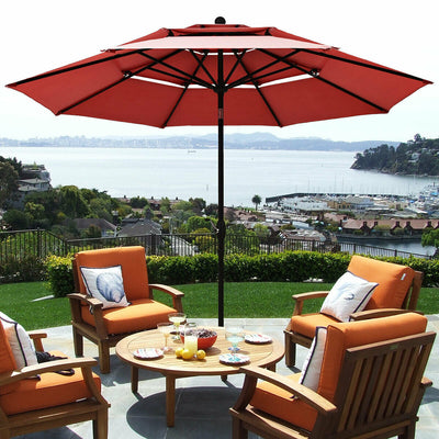 10 Feet 3 Tier Outdoor Patio Umbrella with Double Vented