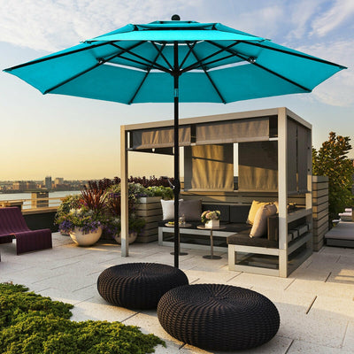 10 Feet 3 Tier Outdoor Patio Umbrella with Double Vented