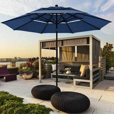 10 Feet 3 Tier Outdoor Patio Umbrella with Double Vented