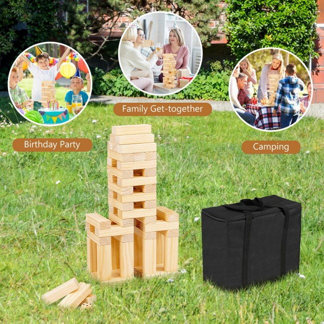 54 PCS Tumbling Timber Toy with Carrying Bag