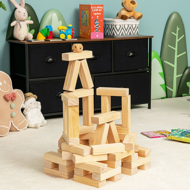 54 PCS Tumbling Timber Toy with Carrying Bag