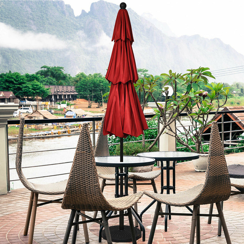 10 Feet 3 Tier Outdoor Patio Umbrella with Double Vented