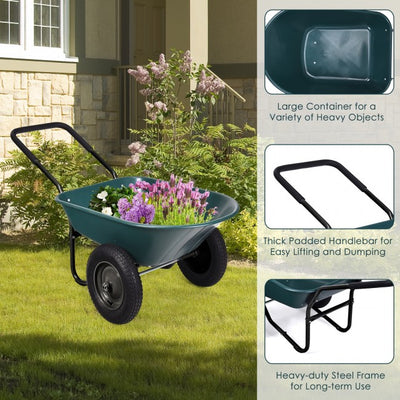 Home Heavy-duty Dual-Wheel Dolly Utility Cart with Built-in Stand