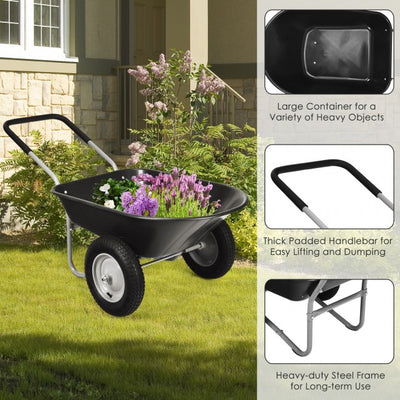 Home Heavy-duty Dual-Wheel Dolly Utility Cart with Built-in Stand