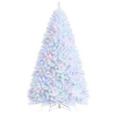 8ft White Iridescent Tinsel Artificial Christmas Tree with 1636 Branch Tips