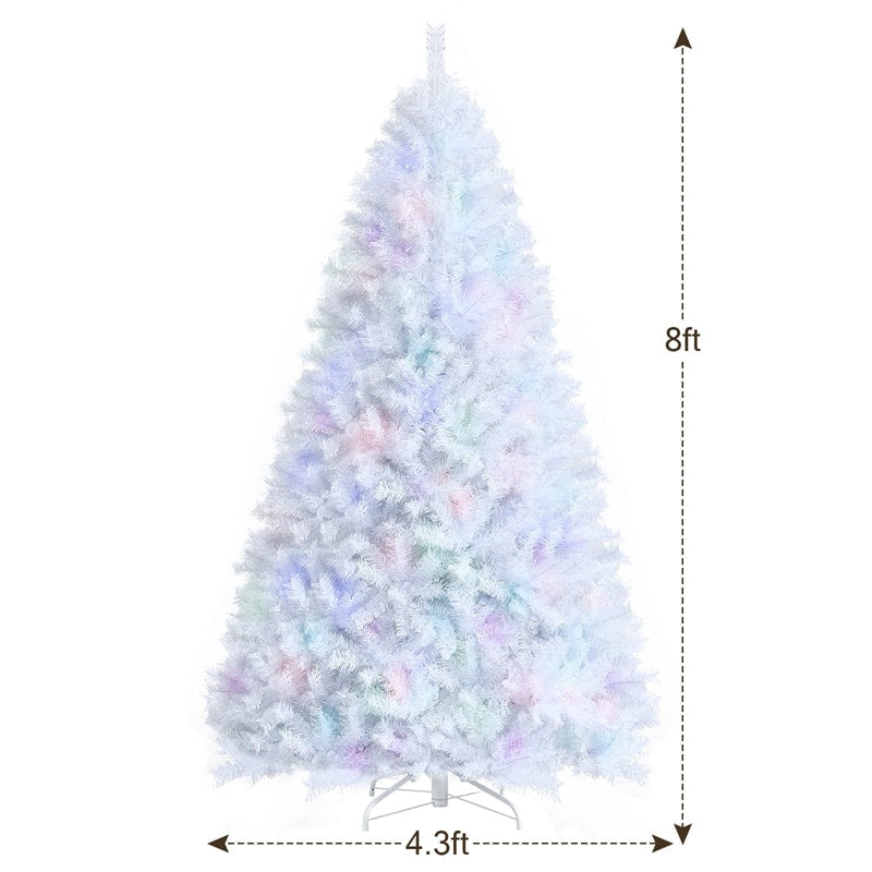 8ft White Iridescent Tinsel Artificial Christmas Tree with 1636 Branch Tips