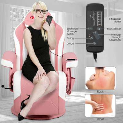 Ergonomic High Back Massage Gaming Chair with Pillow