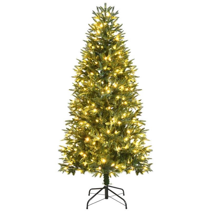 6FT Artificial Christmas Tree with 2 Lighting Colors and 9 Flash Modes