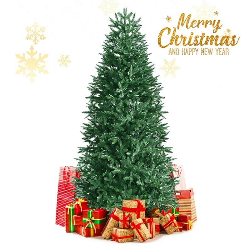 6FT Artificial Christmas Tree with 2 Lighting Colors and 9 Flash Modes