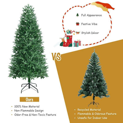 6FT Artificial Christmas Tree with 2 Lighting Colors and 9 Flash Modes