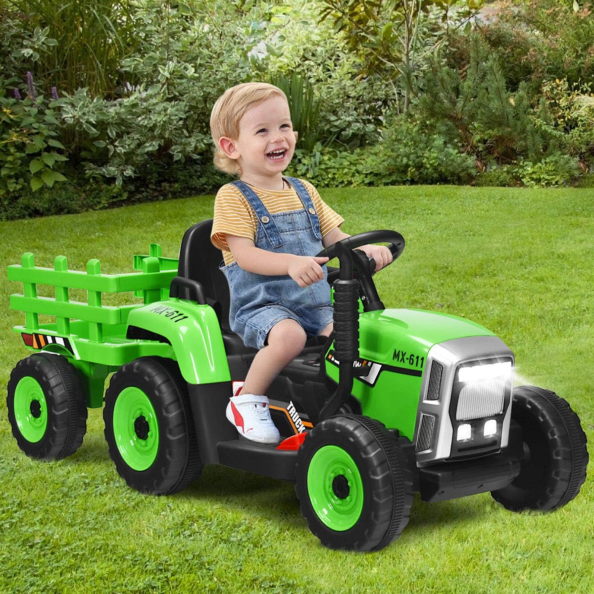 12V Battery Powered Ride On Tractor Electric Vehicle Toy Car with 3-Ge ...