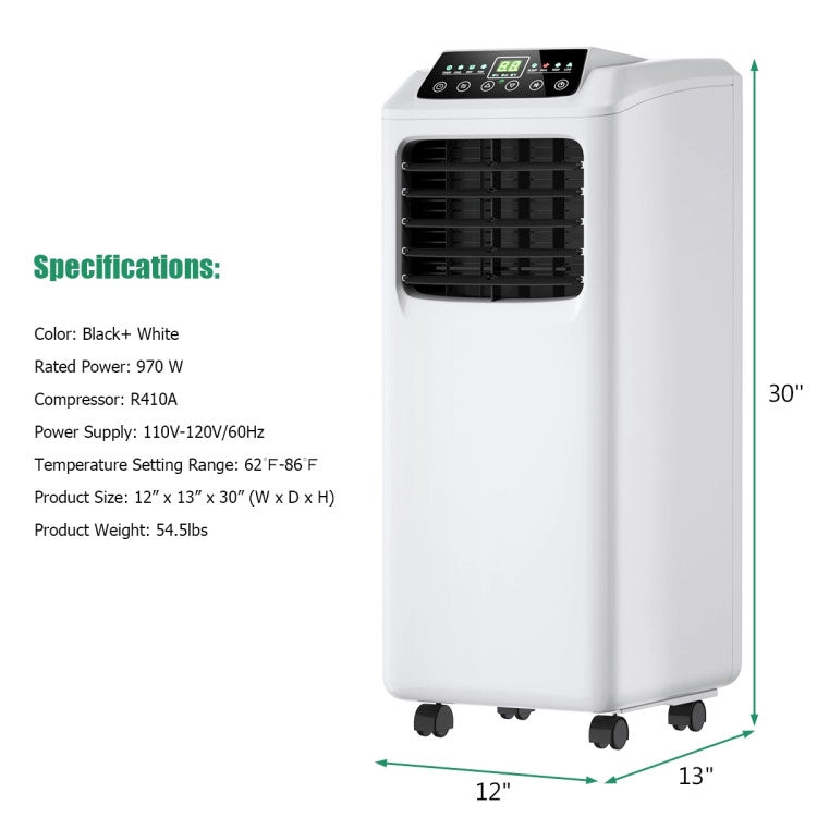 3-In-1 Multifunctional Air Cooler 8000BTU Portable Air Conditioner with Remote Control