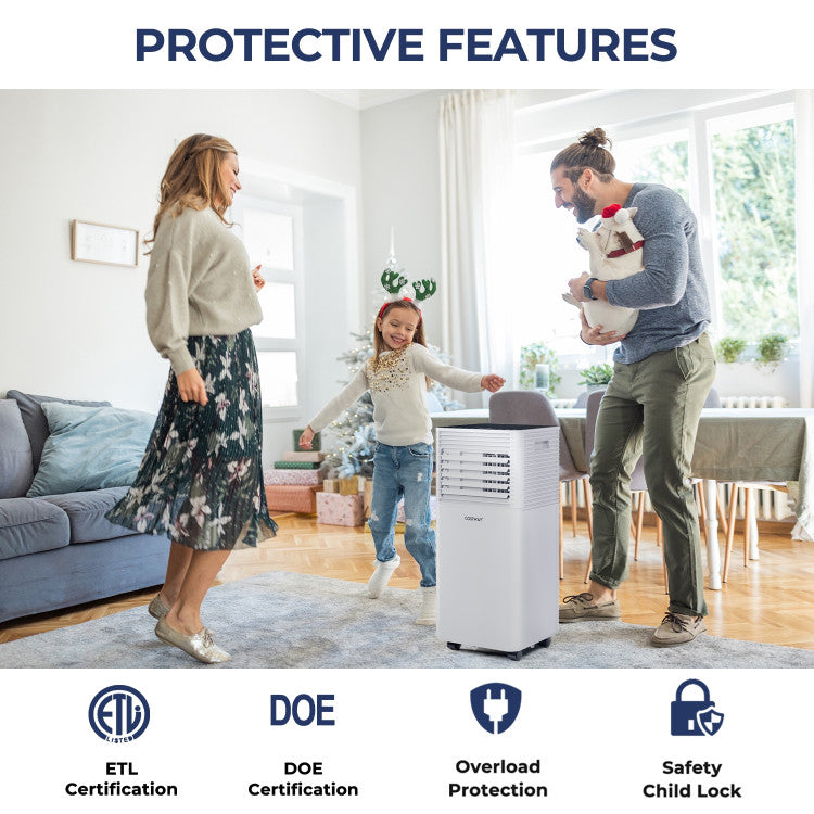 3-in-1 Portable Air Conditioner 10000 BTU AC Unit Air Cooler with Remote Control and 1-24 Hours Timer