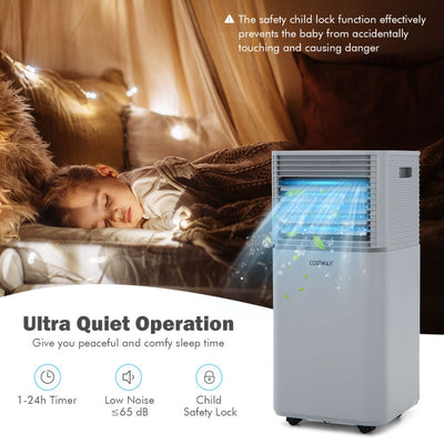 3-in-1 Portable Air Conditioner 10000 BTU AC Unit Air Cooler with Remote Control and 1-24 Hours Timer