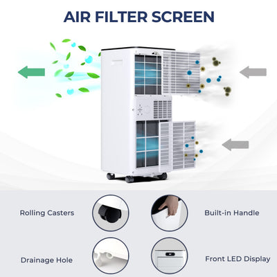 3-in-1 Portable Air Conditioner 10000BTU Air Cooler Fan with 24H Timer Function and Remote Control