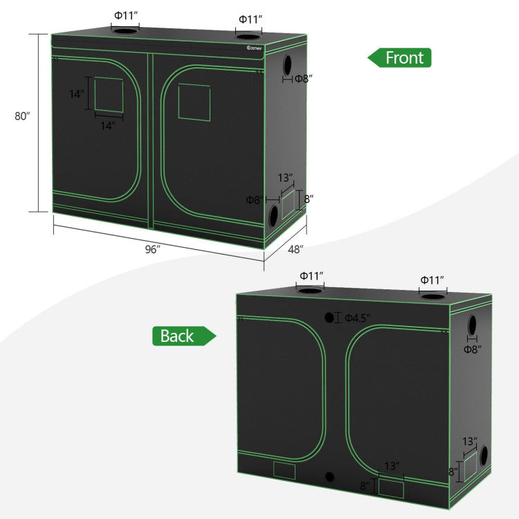 4 x 8 FT Plant-Growing Tent with Removable Floor Tray and Storage Bag