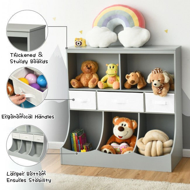 Freestanding Combo Cubby Bin Toy Storage