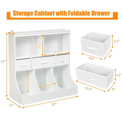 Freestanding Combo Cubby Bin Toy Storage