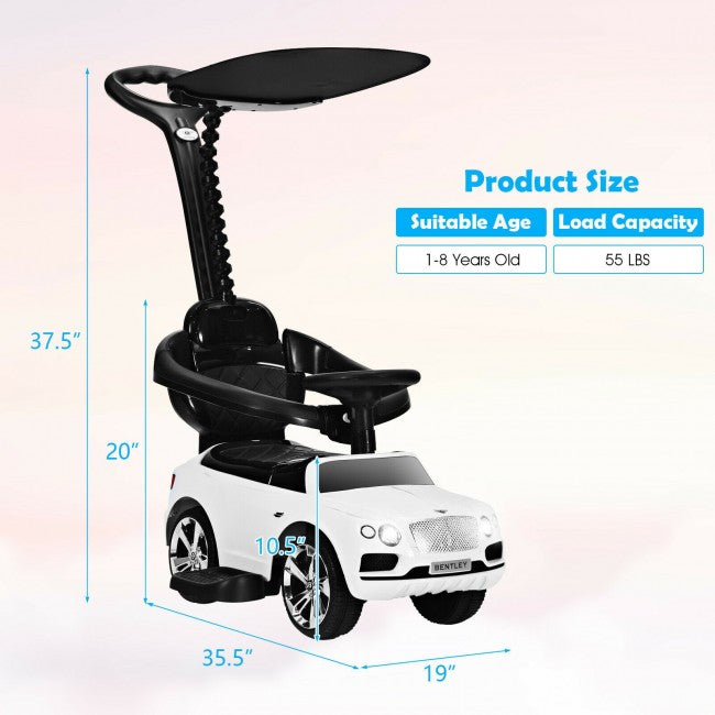 Licensed Bentley Kids Push Car With Removable Canopy