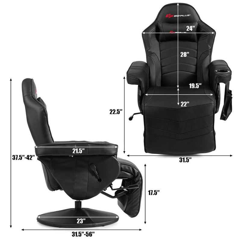 Ergonomic High Back Massage Gaming Chair with Pillow